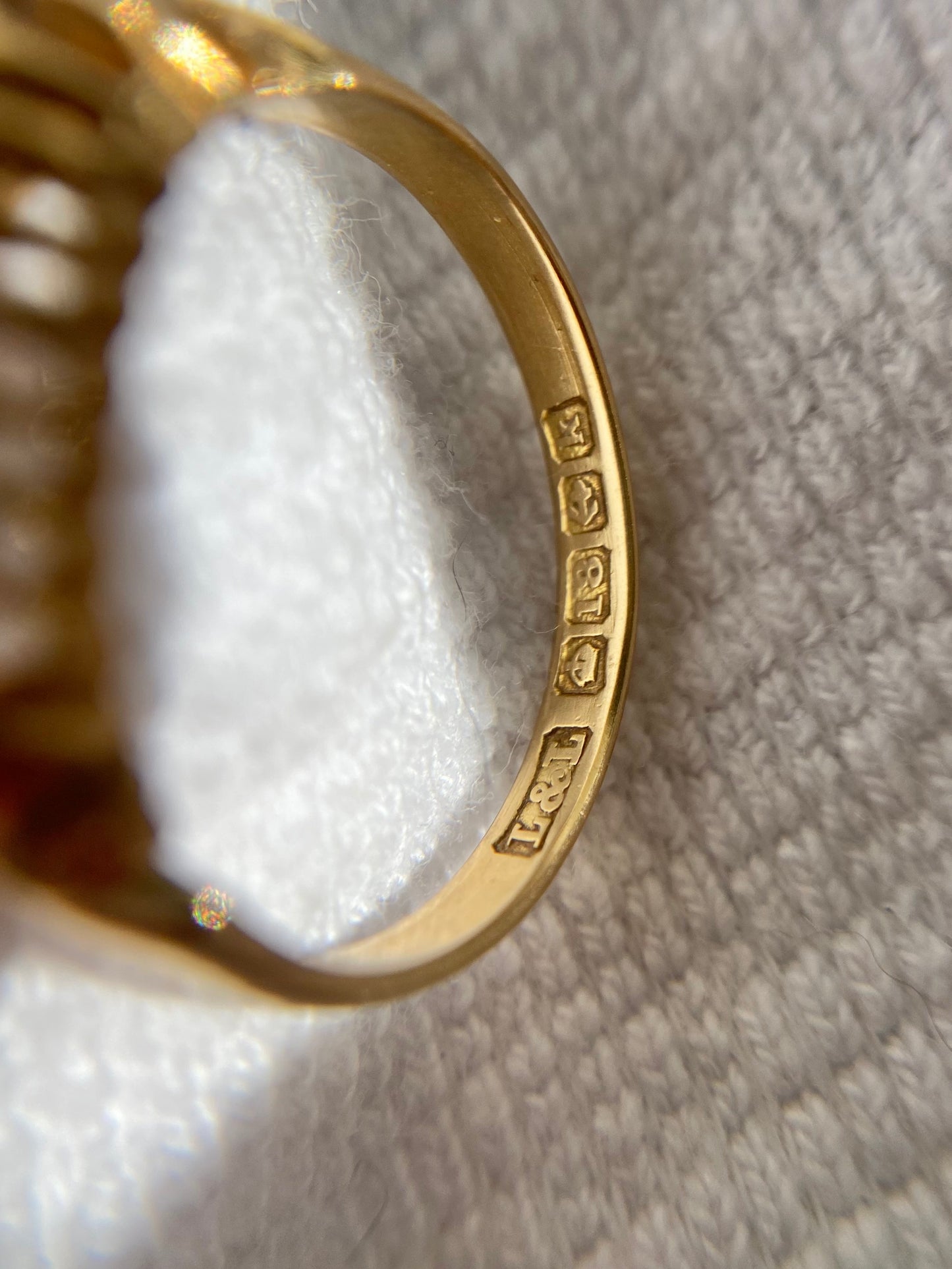 Antique 18ct Gold Diamond Boat Ring