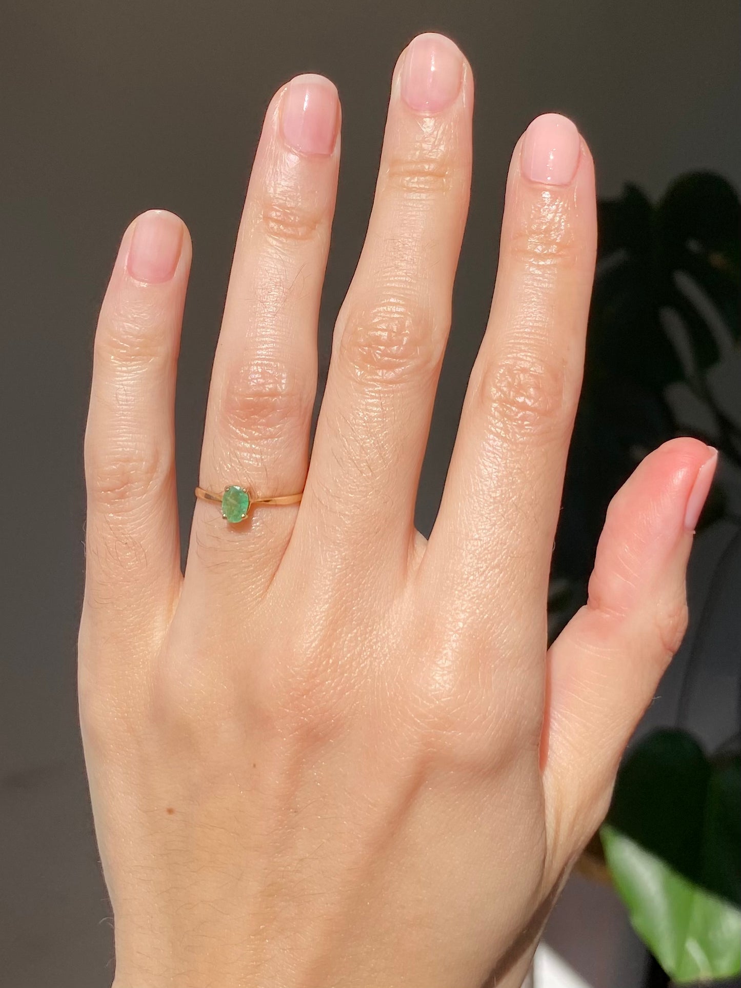 Vintage 9ct Gold Emerald Solitaire Ring