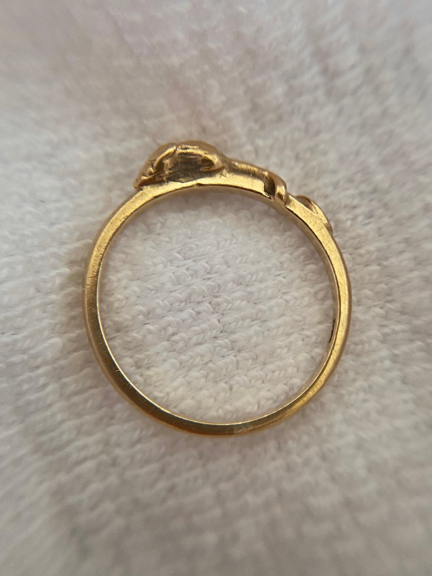 Vintage 9ct Gold Mouse Pinky Ring