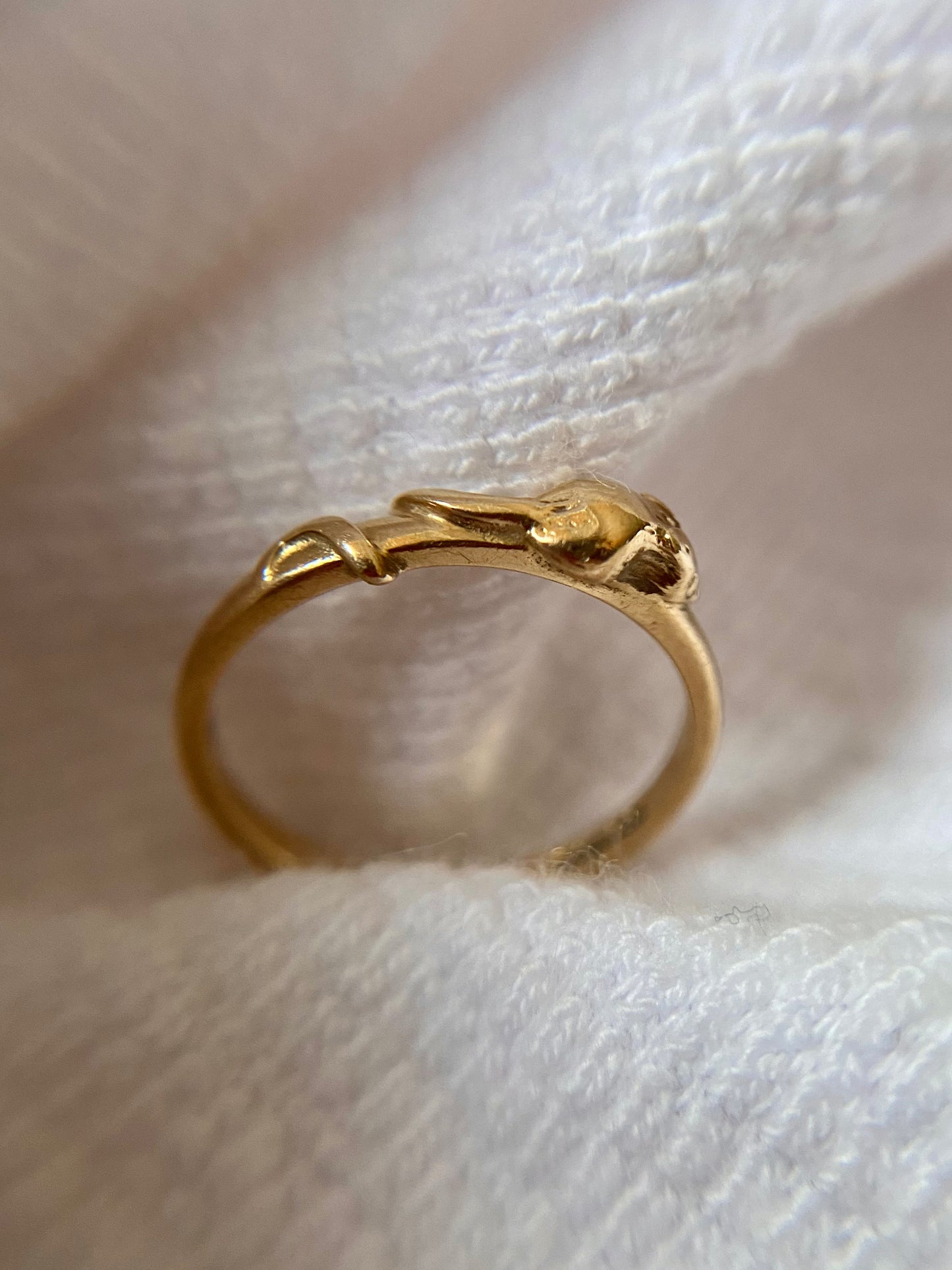 Vintage 9ct Gold Mouse Pinky Ring