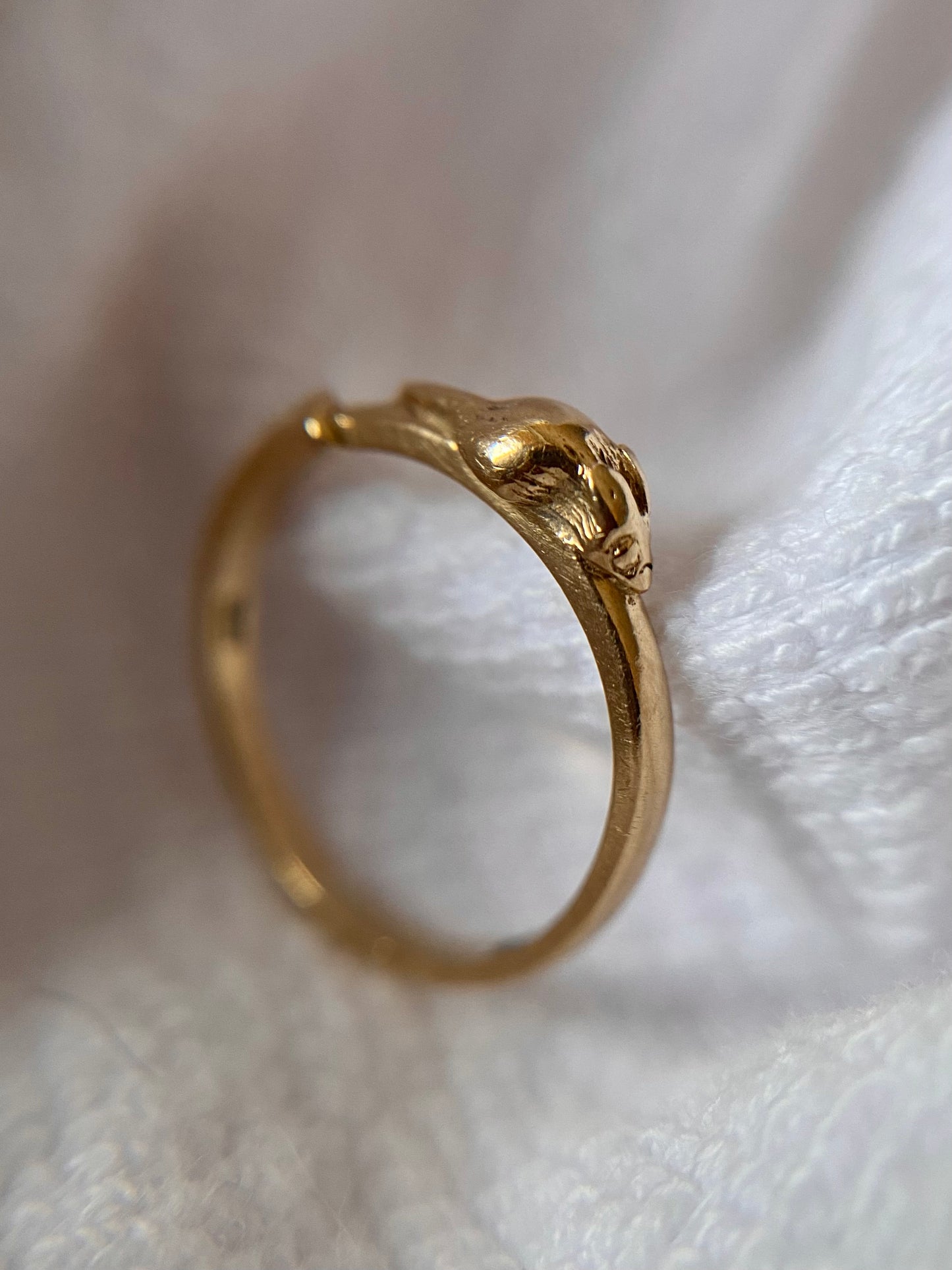 Vintage 9ct Gold Mouse Pinky Ring