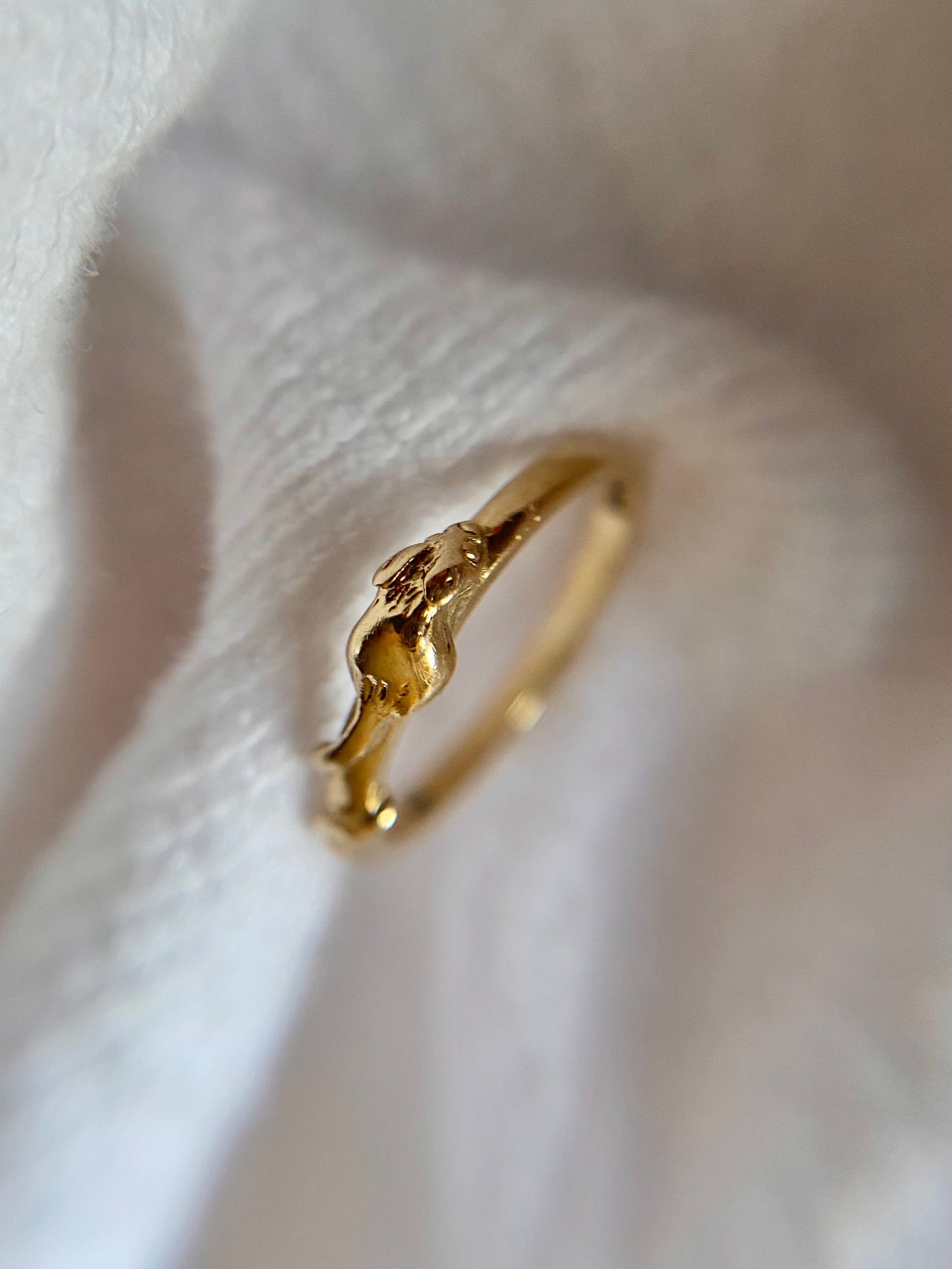 Vintage 9ct Gold Mouse Pinky Ring