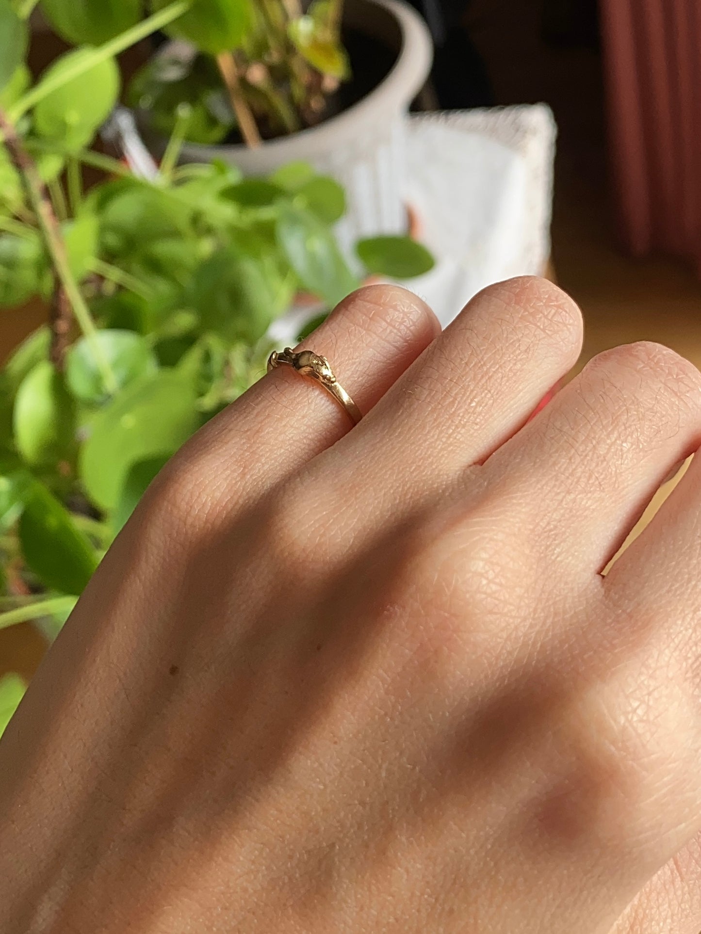 Vintage 9ct Gold Mouse Pinky Ring