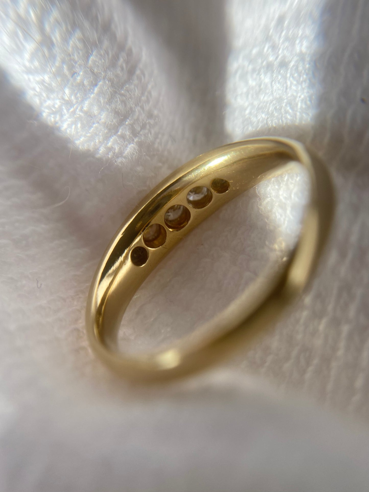 Antique 18ct Gold 5 Diamond Ring