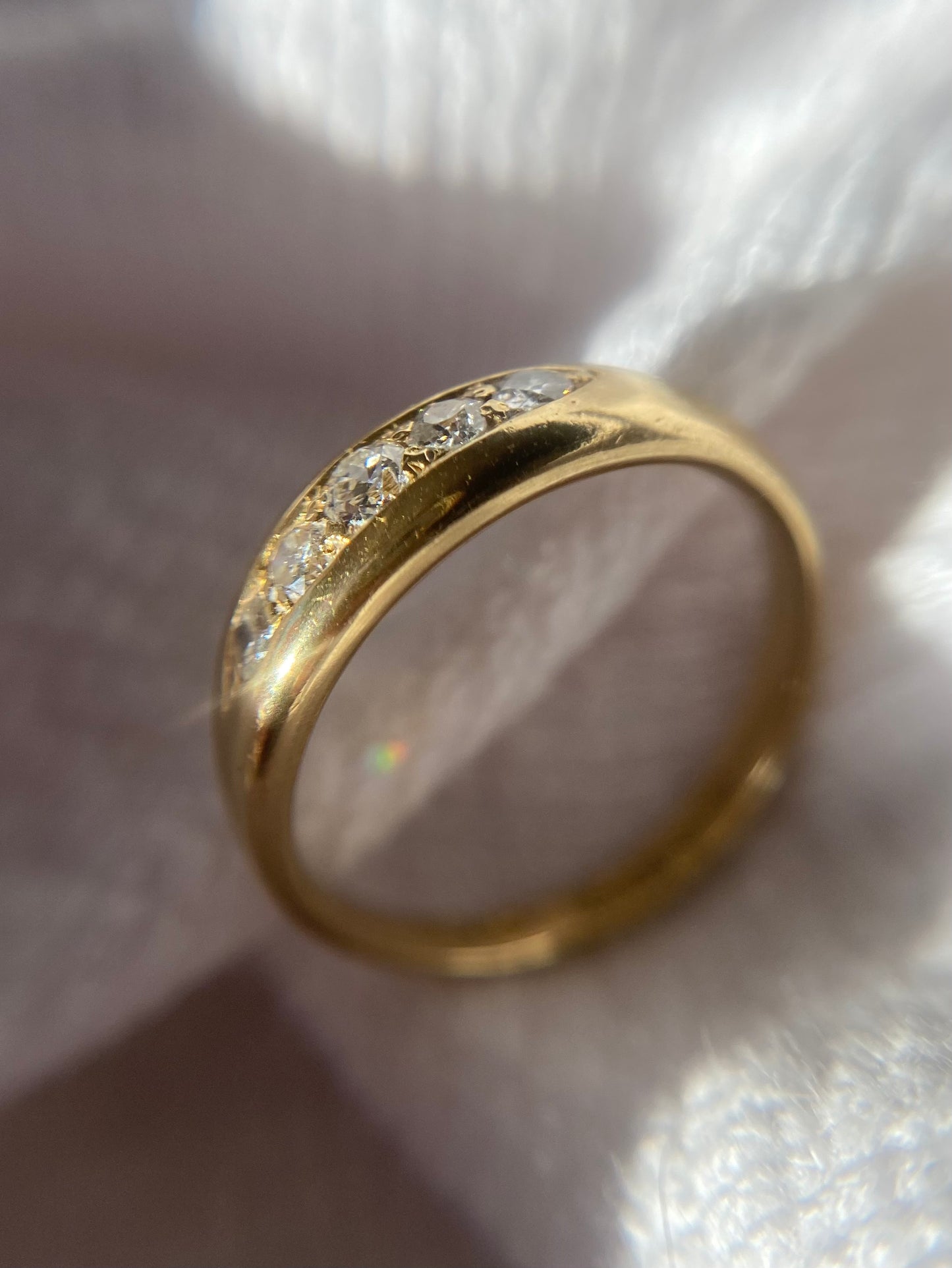 Antique 18ct Gold 5 Diamond Ring
