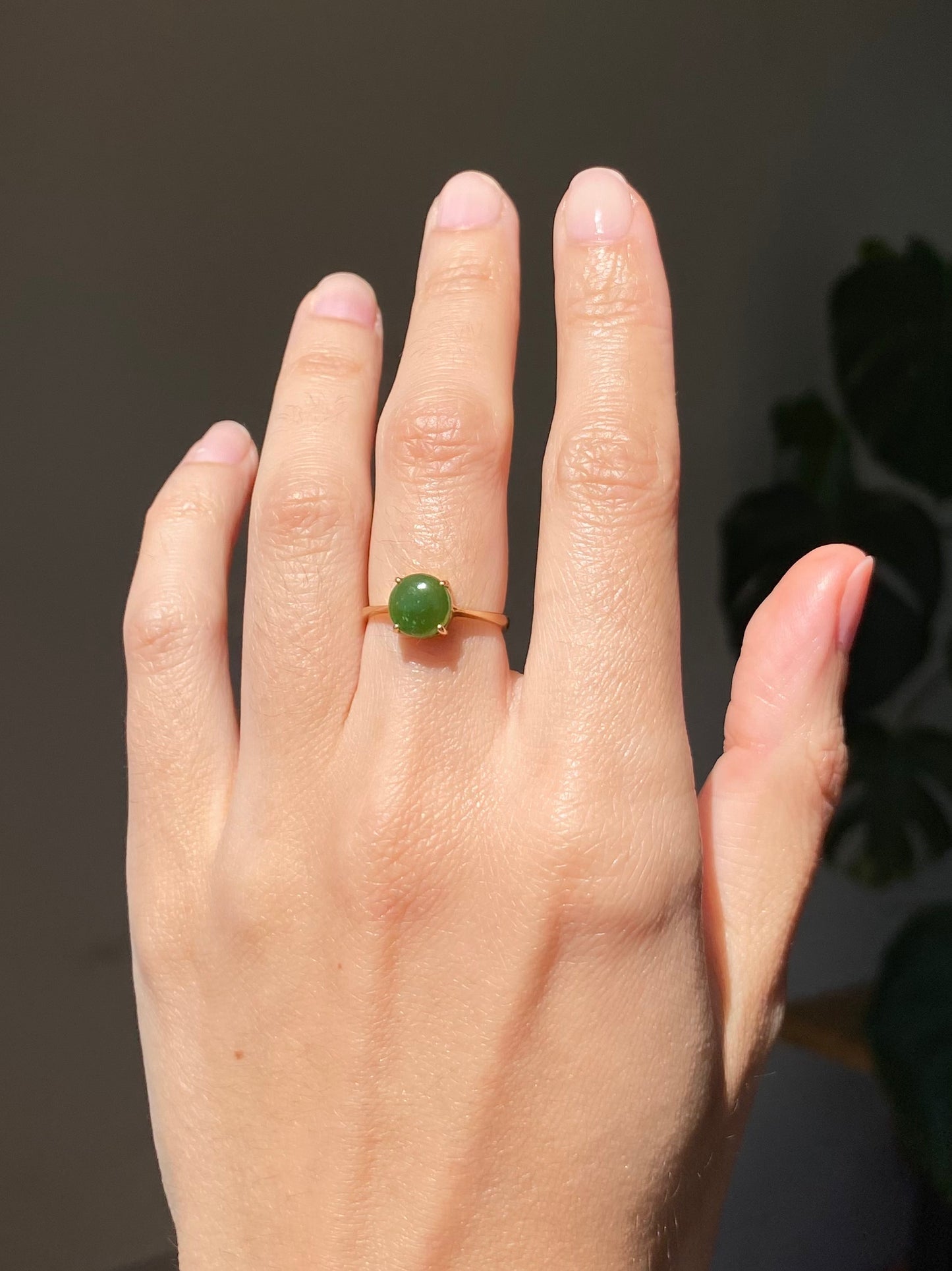 Preloved 14k Gold Jade Solitaire Ring