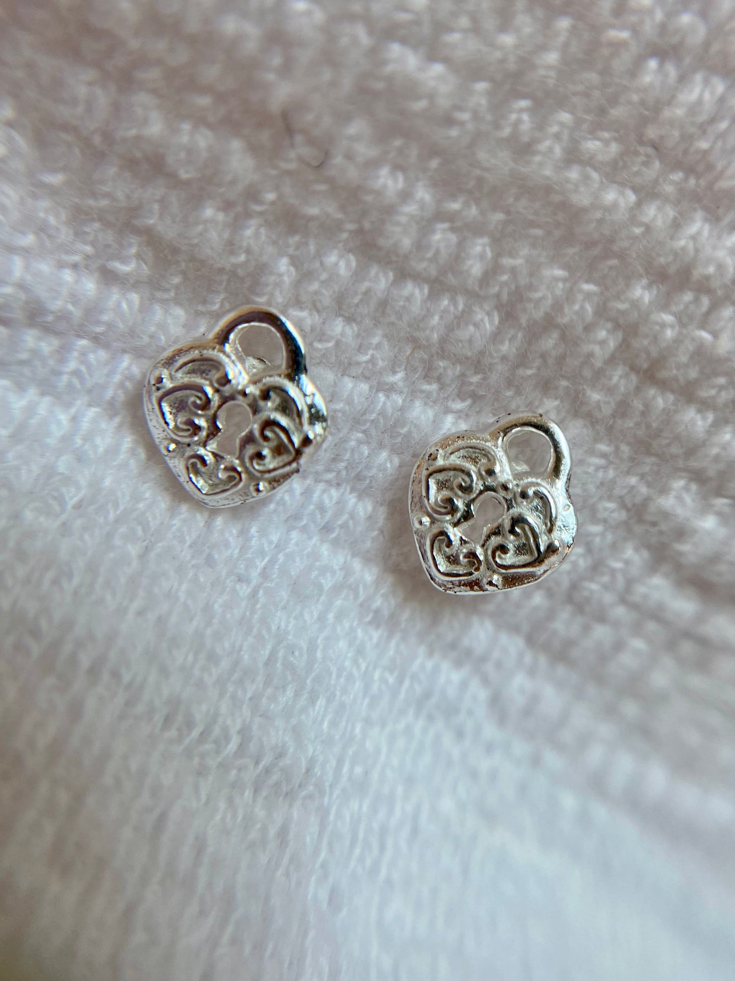Preloved Silver Padlock Studs