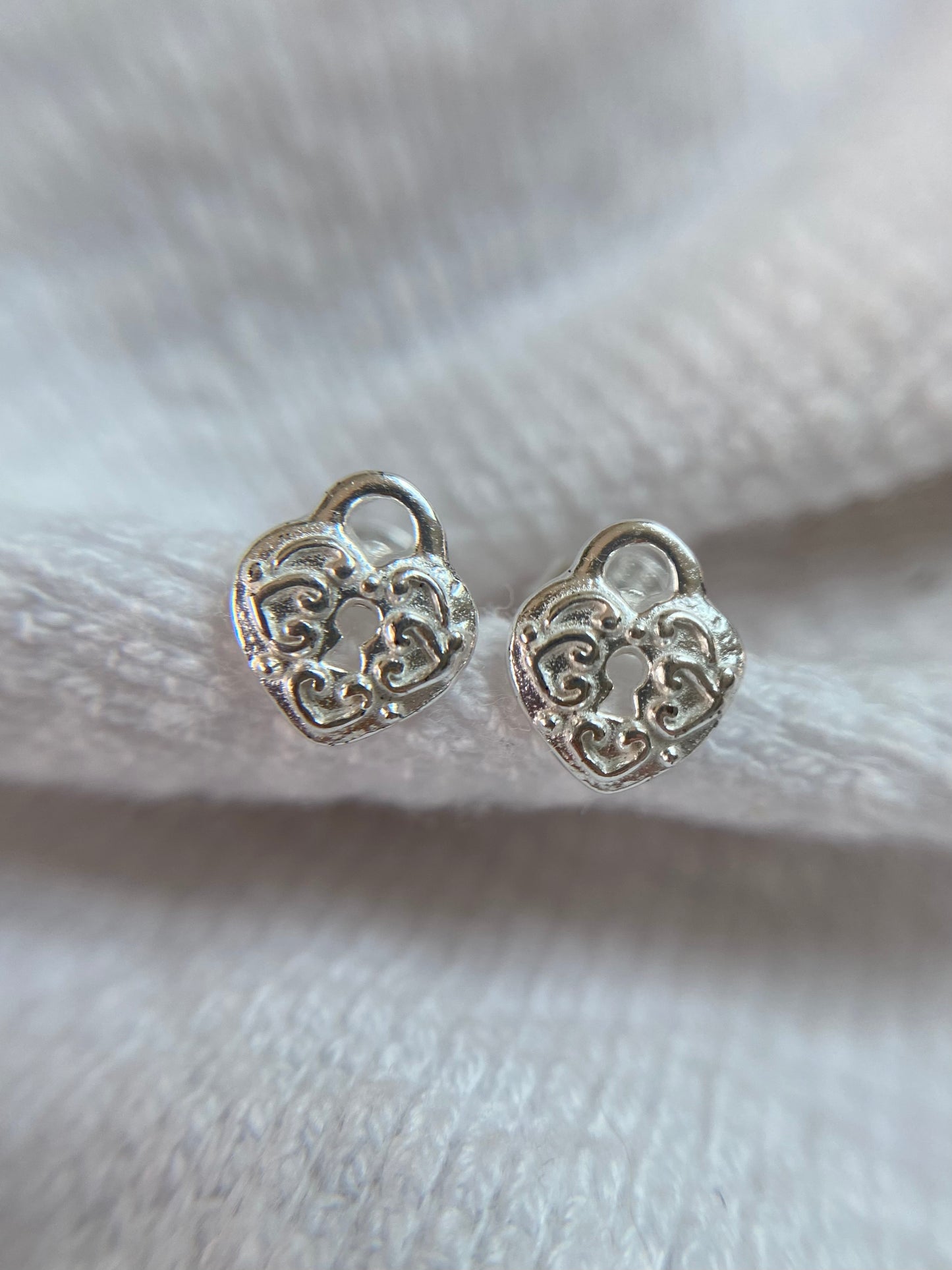 Preloved Silver Padlock Studs