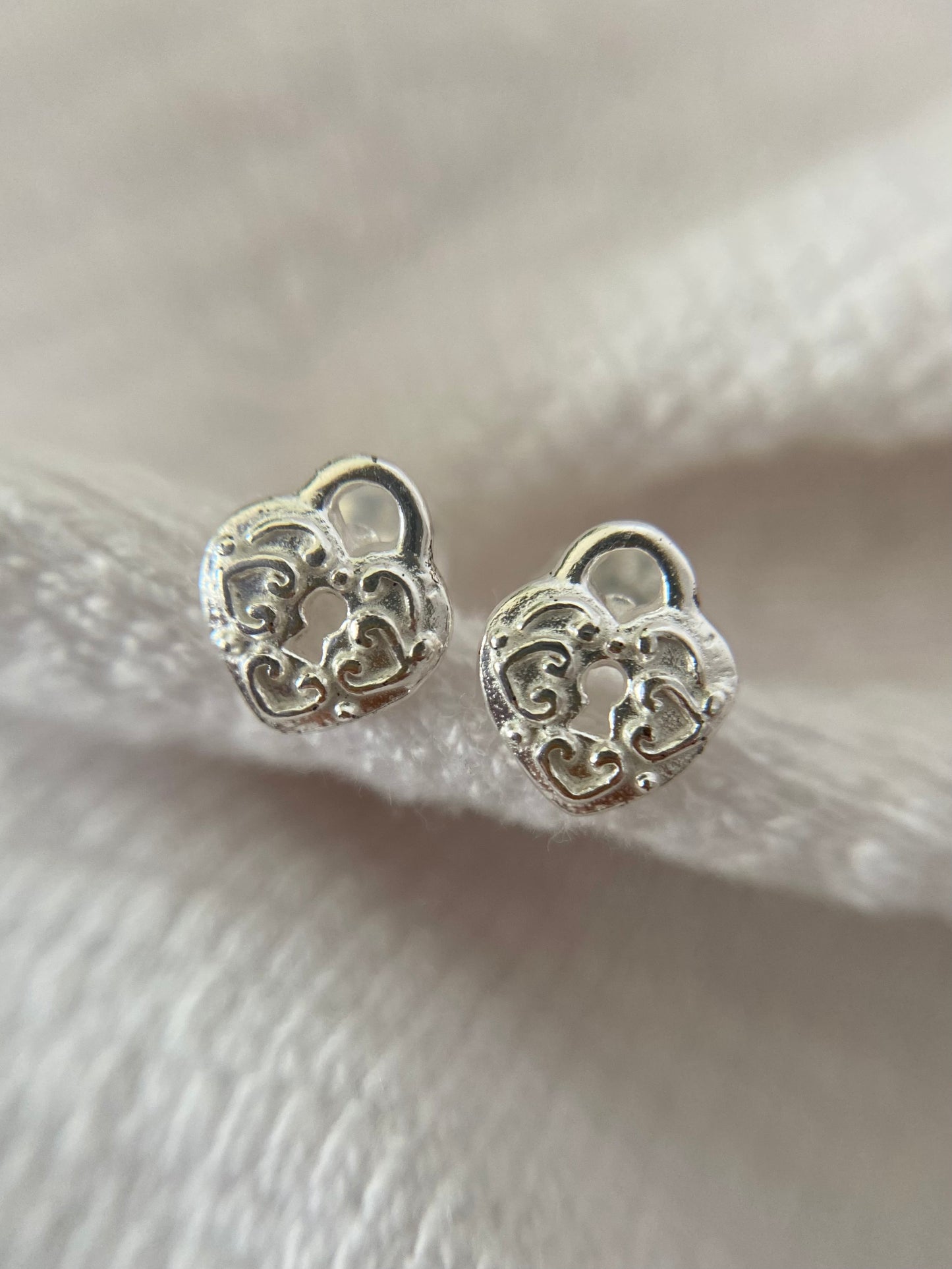 Preloved Silver Padlock Studs