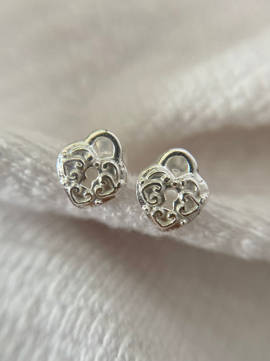 Preloved Silver Padlock Studs