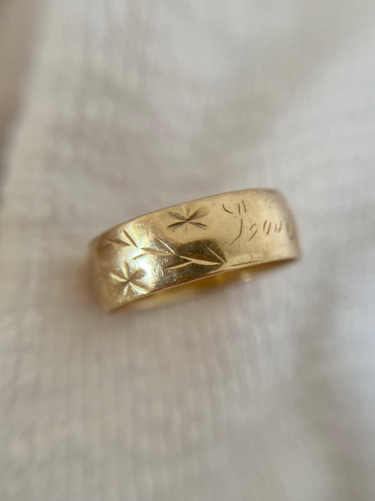 Vintage 9ct Gold "I Love You" Band Pinky Ring