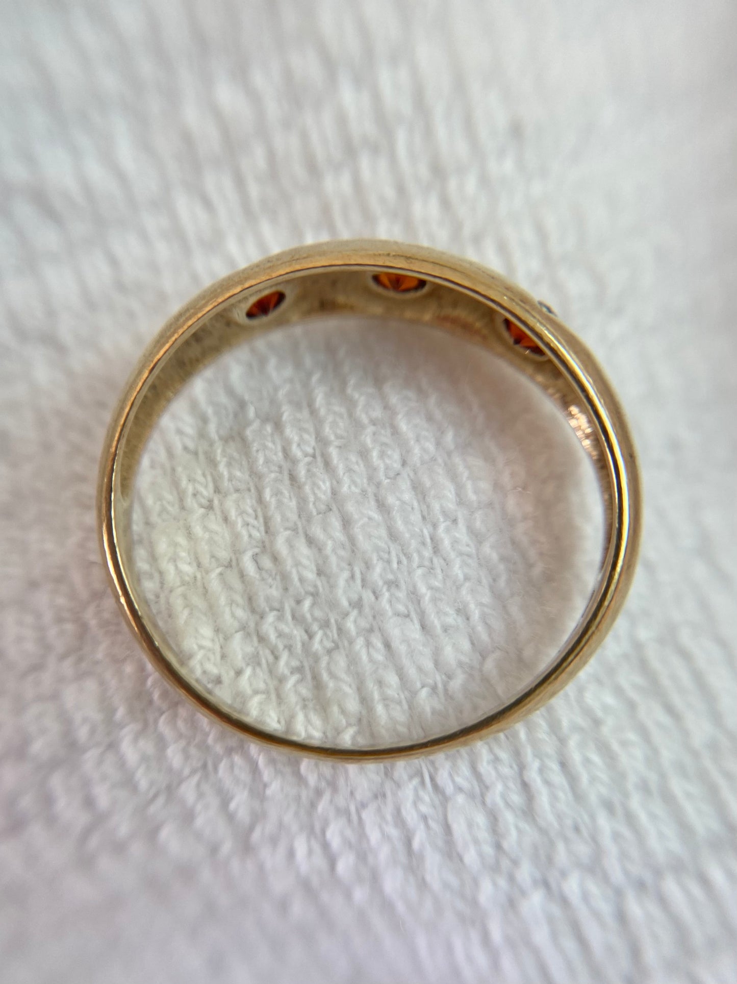 Vintage 9ct Gold Garnet Starburst Pinky Ring
