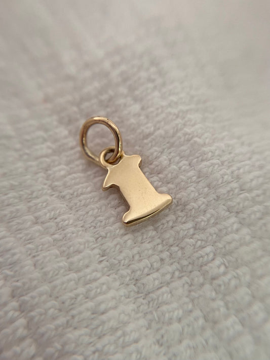 Preloved 9ct Gold Letter i Pendant