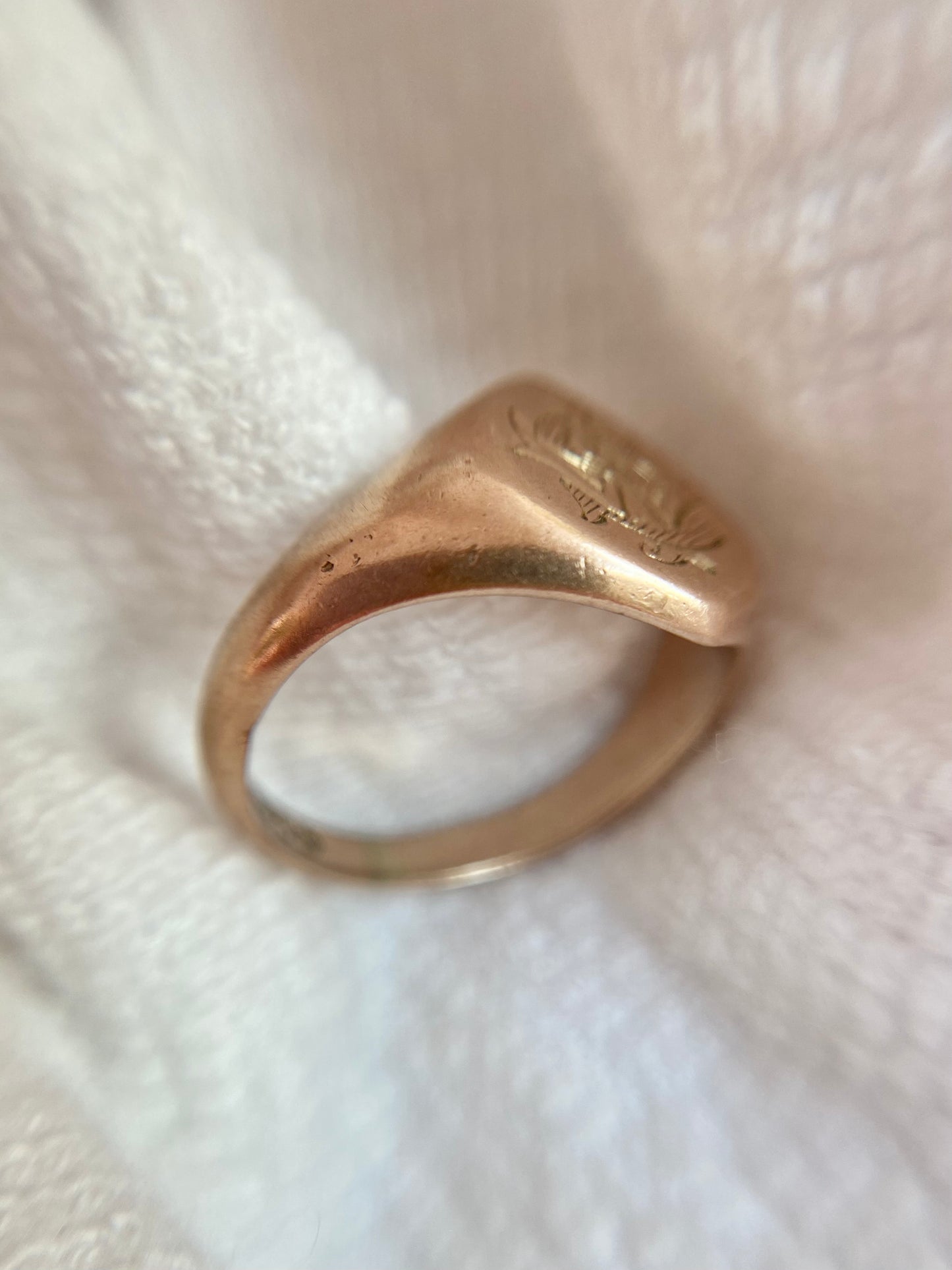 Antique 9ct Rose Gold Monogram Signet Ring