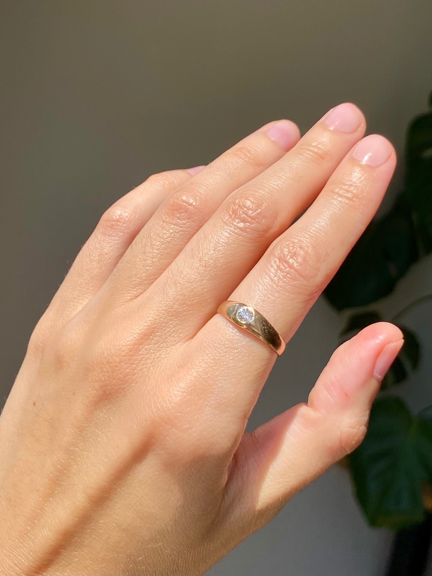 Antique 9ct Gold Old Cut Diamond Solitaire Ring