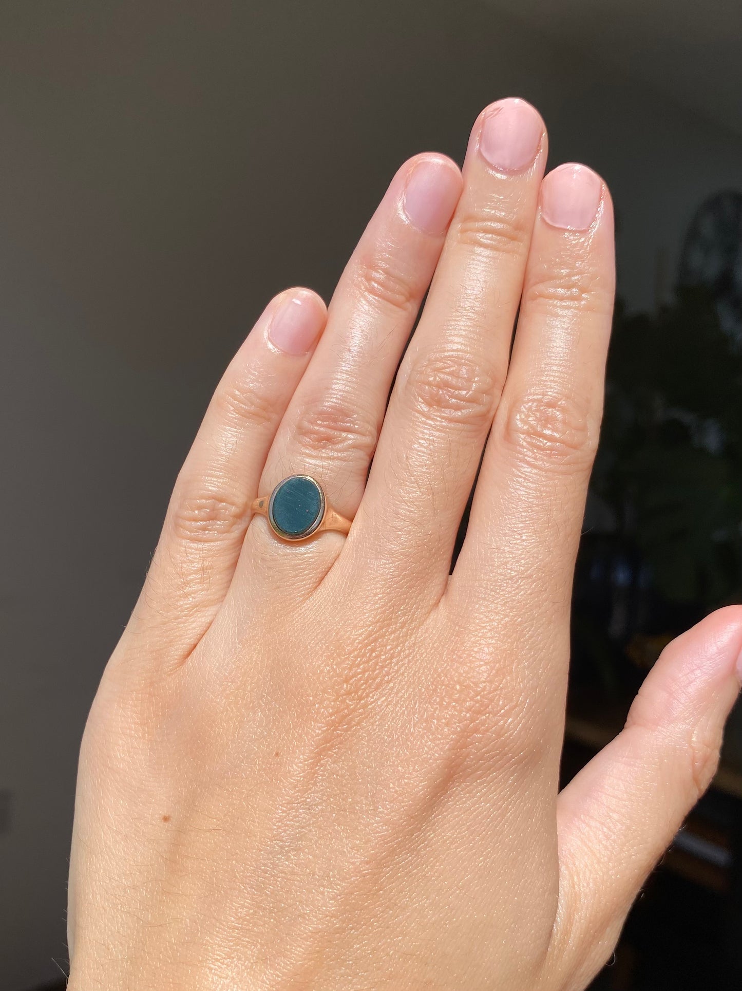 Vintage 9ct Gold Bloodstone Signet Ring