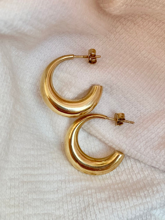 Preloved 9ct Gold Half Hoop Earrings