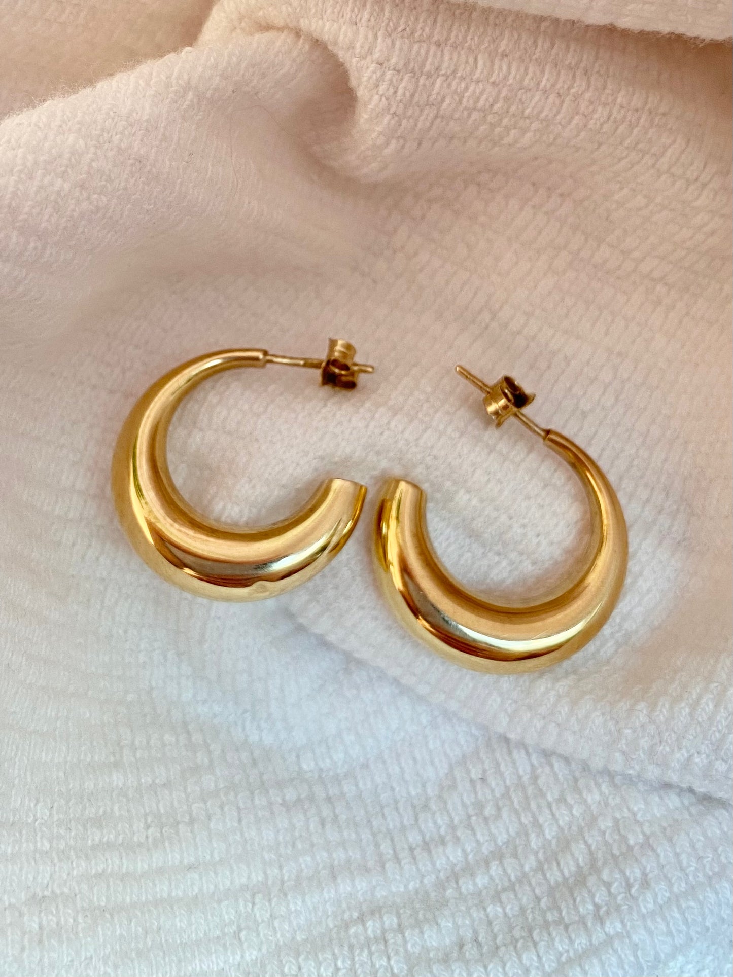 Preloved 9ct Gold Half Hoop Earrings