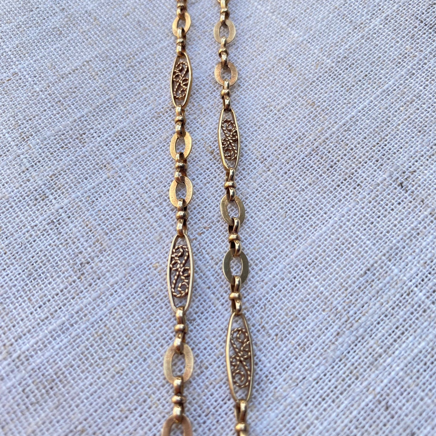 Vintage 9ct Gold Fancy Link Chain - 63cm / 24.8 Inches