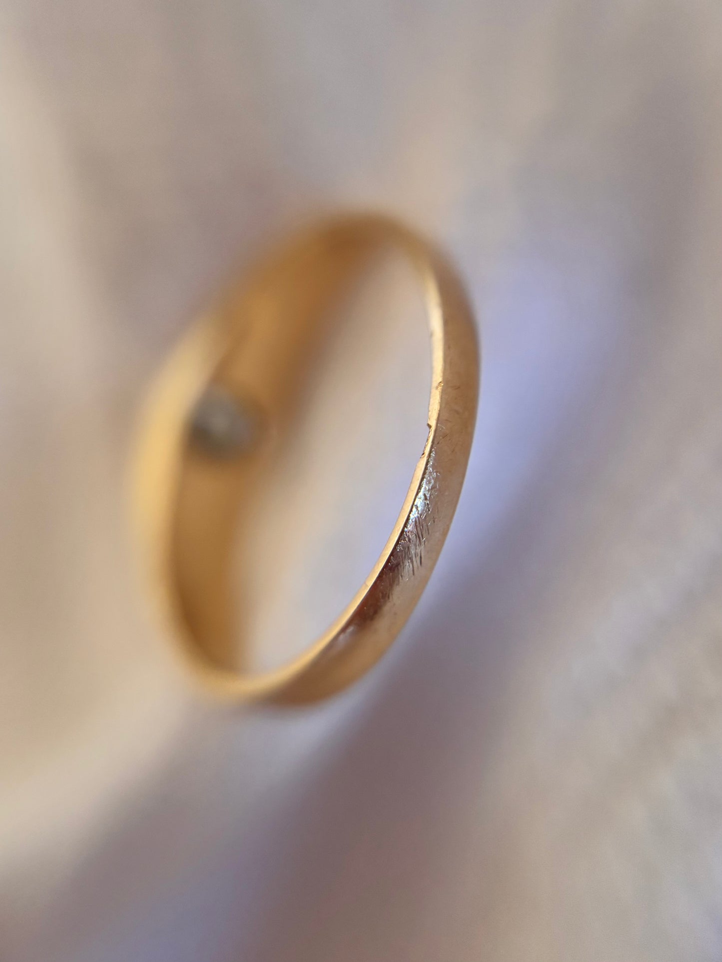 Antique 9ct Gold Old Cut Diamond Solitaire Ring