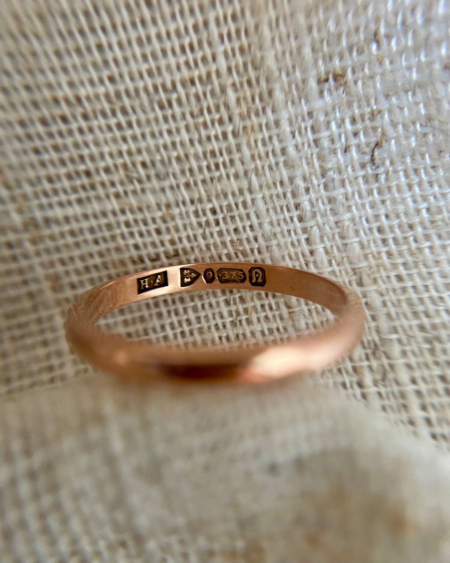 Vintage 9ct Rose Gold Chester 2mm Band