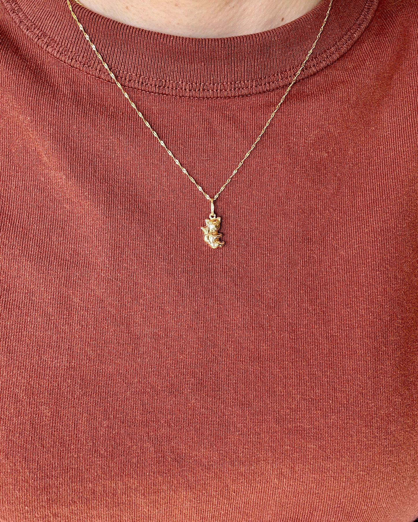 Vintage 9ct Gold Koala Pendant and Chain