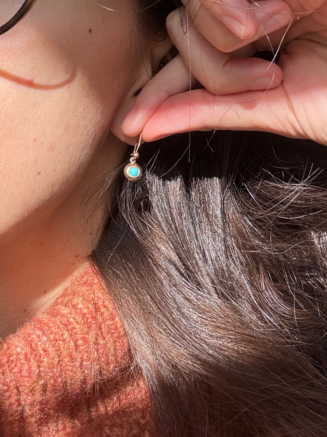 🌟 Vintage 9ct Gold Turquoise Earrings